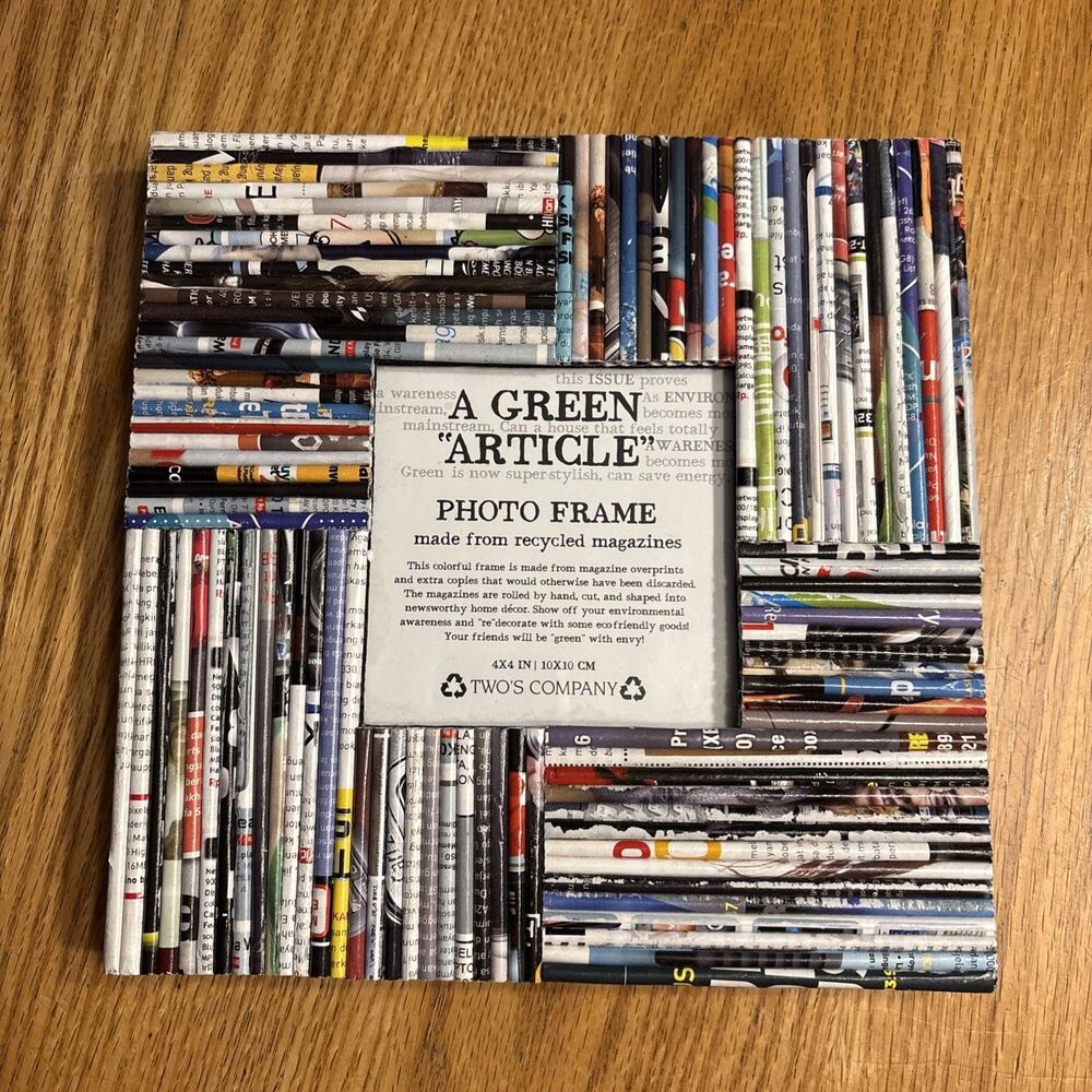 Two’s Company 9x9 Photo Frame for 4x4 print. NWT made from recycled magazines